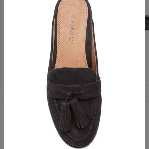NIB Vionic Reagan Black Nubuck Mule Slip On Shoe Sz 6.5 - Picture 14 of 15